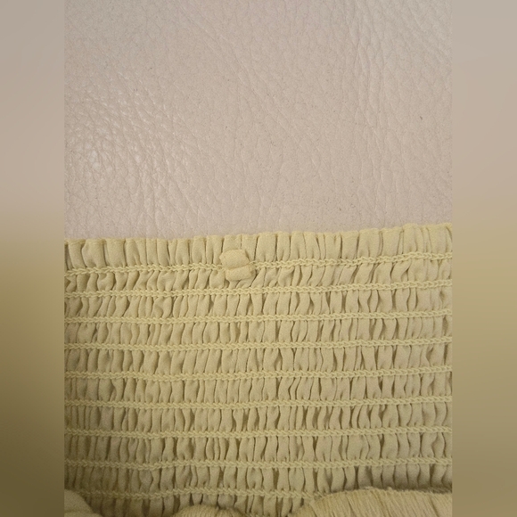 American Eagle Yellow Strap Women's Top Bustie Crop Strapless Lemon Size L - Picture 4 of 7